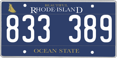 RI license plate 833389