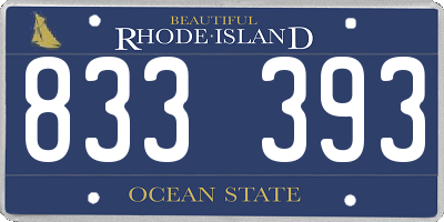 RI license plate 833393