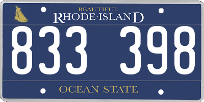 RI license plate 833398