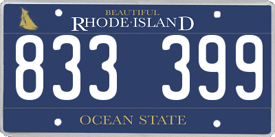 RI license plate 833399