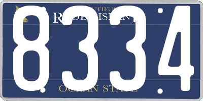 RI license plate 8334