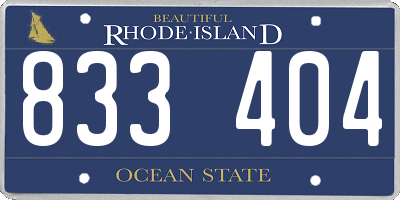 RI license plate 833404