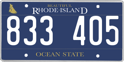 RI license plate 833405