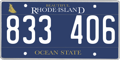RI license plate 833406