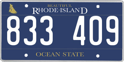 RI license plate 833409