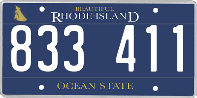 RI license plate 833411