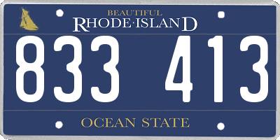 RI license plate 833413