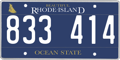 RI license plate 833414
