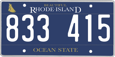 RI license plate 833415
