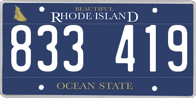 RI license plate 833419