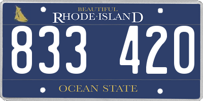 RI license plate 833420