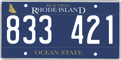 RI license plate 833421