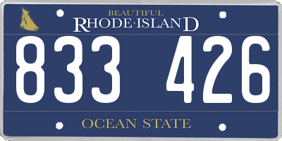 RI license plate 833426
