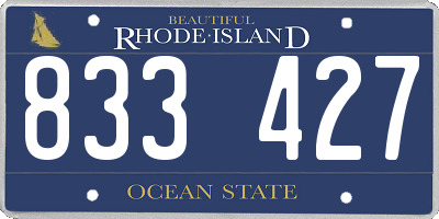 RI license plate 833427