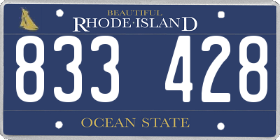 RI license plate 833428