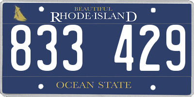 RI license plate 833429