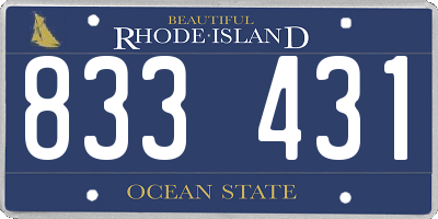 RI license plate 833431