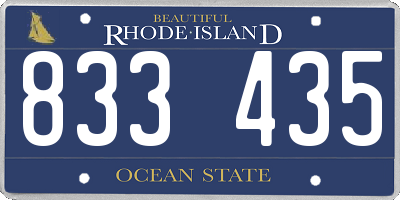 RI license plate 833435