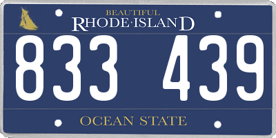 RI license plate 833439