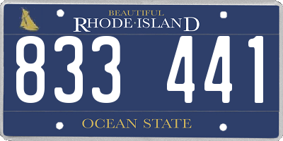RI license plate 833441