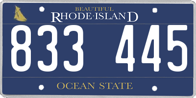 RI license plate 833445