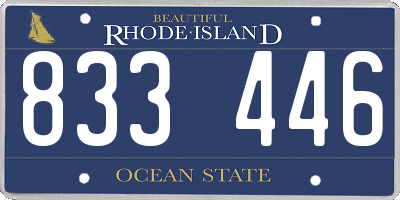 RI license plate 833446