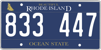 RI license plate 833447