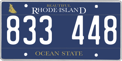 RI license plate 833448
