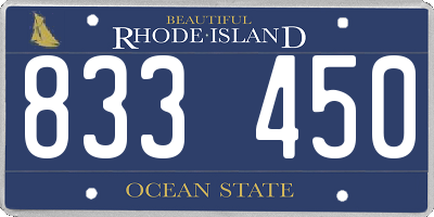 RI license plate 833450