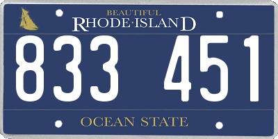 RI license plate 833451