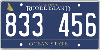 RI license plate 833456