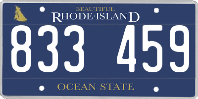 RI license plate 833459