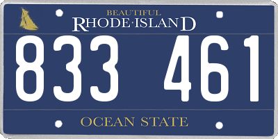 RI license plate 833461