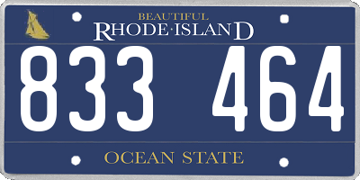 RI license plate 833464