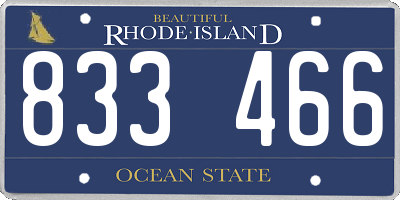 RI license plate 833466