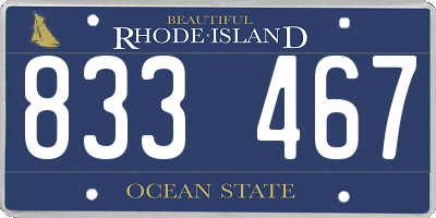 RI license plate 833467
