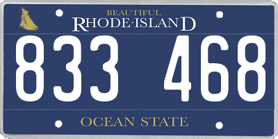 RI license plate 833468