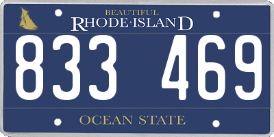 RI license plate 833469
