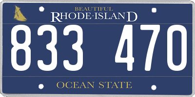 RI license plate 833470