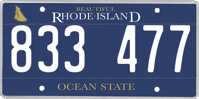 RI license plate 833477