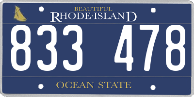 RI license plate 833478
