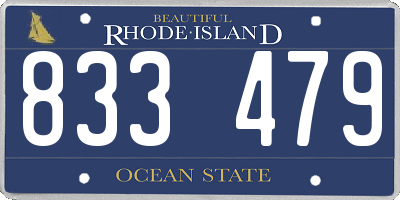 RI license plate 833479