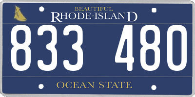 RI license plate 833480