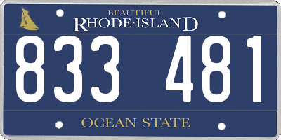 RI license plate 833481
