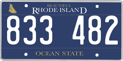 RI license plate 833482