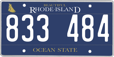 RI license plate 833484