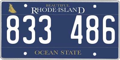 RI license plate 833486