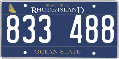 RI license plate 833488