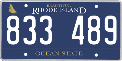 RI license plate 833489