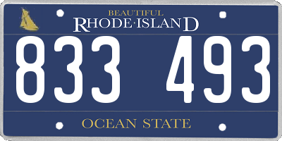 RI license plate 833493